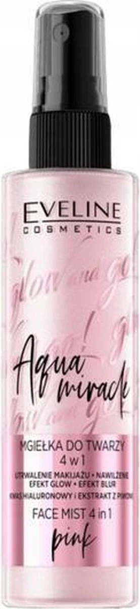 Eveline Cosmetics Glow And Go Aqua Miracle Face Mist 4in1 Pink 110ml. 2 Eveline Cosmetics Glow And Go Aqua Miracle Face Mist 4in1 Pink 110ml. - Afbeelding 2