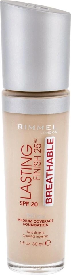 Rimmel London Rimmel Lasting Finish Breathable Foundation - 100 Ivory 28 Rimmel London Rimmel Lasting Finish Breathable Foundation - 100 Ivory -Cosmeticawinkel 312x1200 1