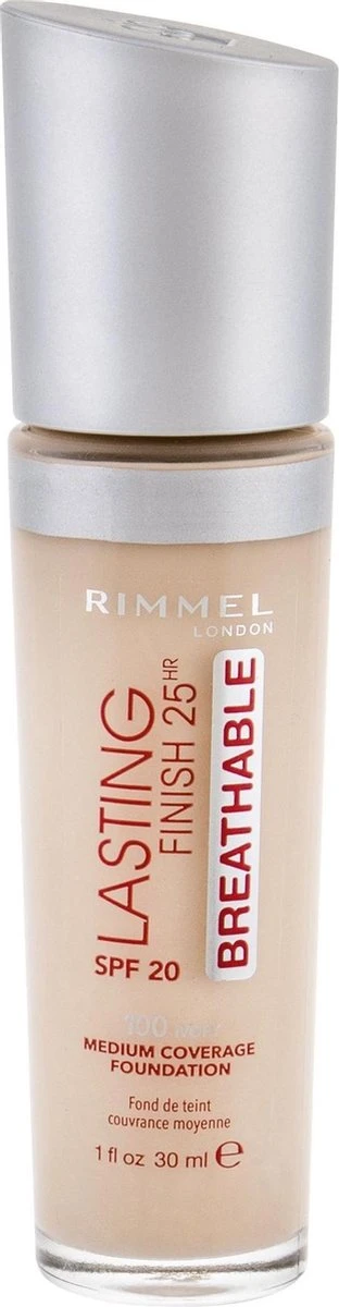 Rimmel London Rimmel Lasting Finish Breathable Foundation - 100 Ivory 9 Rimmel London Rimmel Lasting Finish Breathable Foundation - 100 Ivory - Afbeelding 9