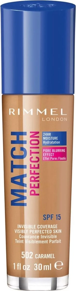 Rimmel London Match Perfection Foundation 502 Caramel 1 Rimmel London Match Perfection Foundation 502 Caramel