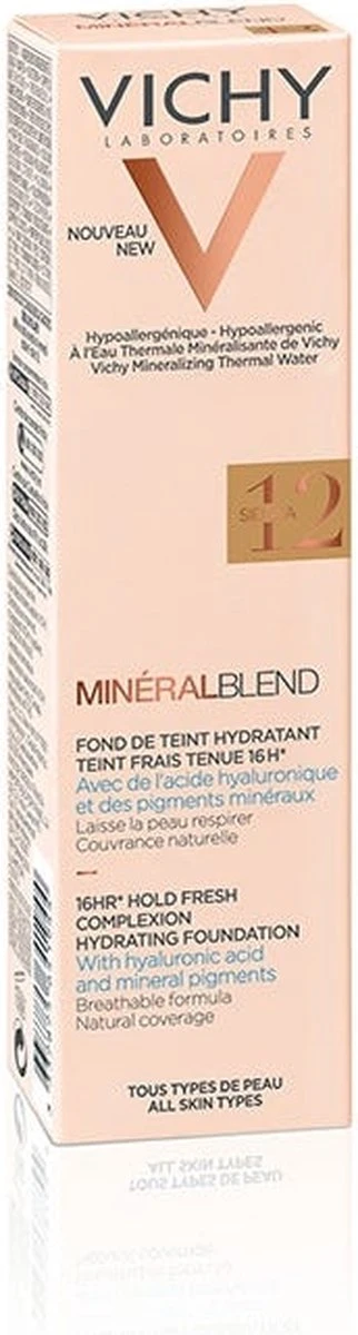 Vichy Minéralblend Foundation - 12 Sienna - 30ML - Natuurlijke Dekking 2 Vichy Minéralblend Foundation - 12 Sienna - 30ML - Natuurlijke Dekking - Afbeelding 2