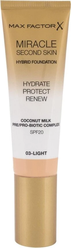 Max Factor Miracle Second Skin Foundation - 03 Light 19 Max Factor Miracle Second Skin Foundation - 03 Light -Cosmeticawinkel 345x1200