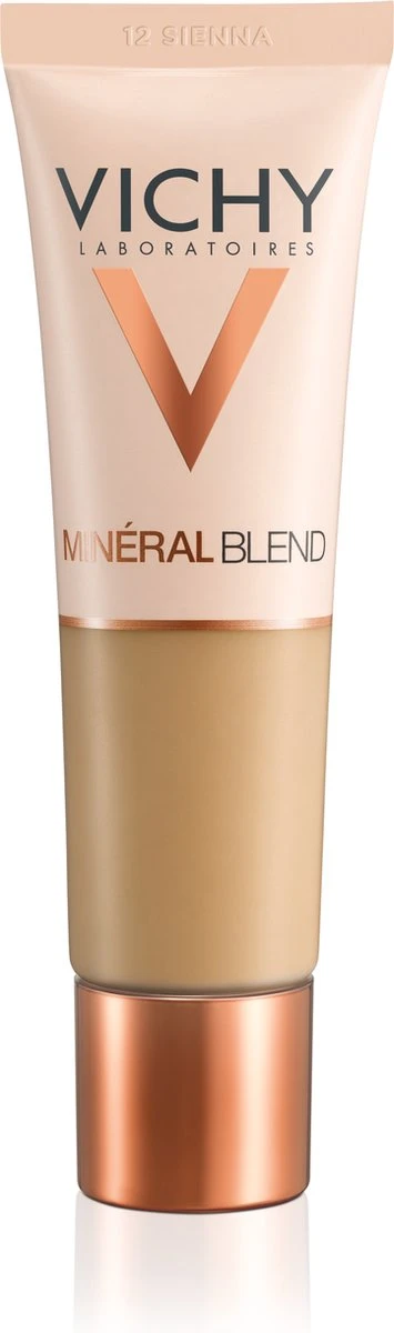 Vichy Minéralblend Foundation - 12 Sienna - 30ML - Natuurlijke Dekking 1 Vichy Minéralblend Foundation - 12 Sienna - 30ML - Natuurlijke Dekking