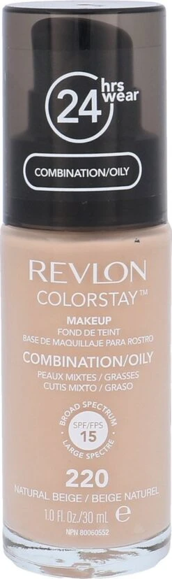 Revlon Colorstay Foundation With Pump - 220 Natural Beige (Oily Skin) -Cosmeticawinkel 358x1200 5