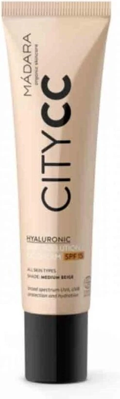 MÁDARA Anti-Pollution CC Cream SPF15 Medium Beige 40ml - Hyaluronzuur -UVA/UVB -Cosmeticawinkel 361x1200