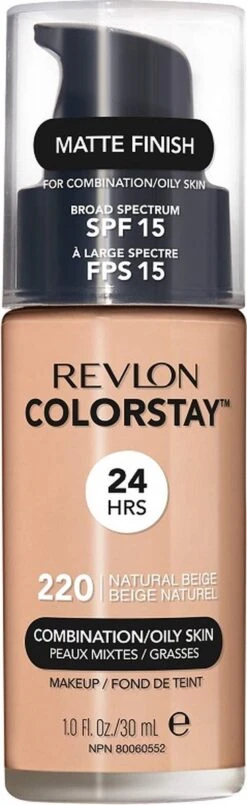 Revlon Colorstay Foundation With Pump - 220 Natural Beige (Oily Skin) -Cosmeticawinkel 368x1200