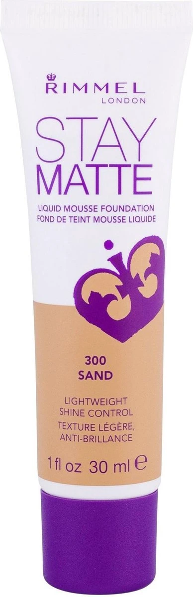 Rimmel London Stay Matte Liquid Foundation - 300 Sand 5 Rimmel London Stay Matte Liquid Foundation - 300 Sand - Afbeelding 5