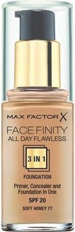 Max Factor Facefinity All Day Flawless 3-in-1 Liquid Foundation - 077 Soft Honey -Cosmeticawinkel 391x1200 1