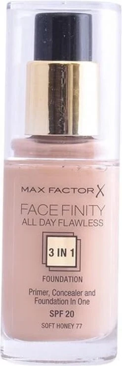 Max Factor Facefinity All Day Flawless 3-in-1 Liquid Foundation - 077 Soft Honey -Cosmeticawinkel 401x1200