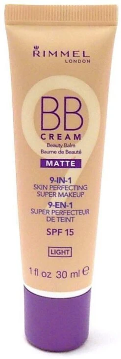 Rimmel London BB Cream 9-in-1 Matte Skin Perfecting Super Makeup - Light - BB Cream -Cosmeticawinkel 406x1200 1