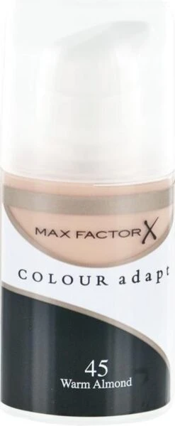Max Factor Colour Adapt Foundation - 45 Warm Almond -Cosmeticawinkel 495x1200 1