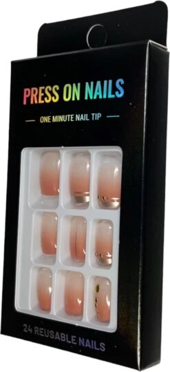 Merkloos Press On Nails - Nep Nagels - Roze Naturel - Square Oval - Manicure - Plak Nagels - Kunstnagels Nailart - Zelfklevend -Cosmeticawinkel 550x1200 3