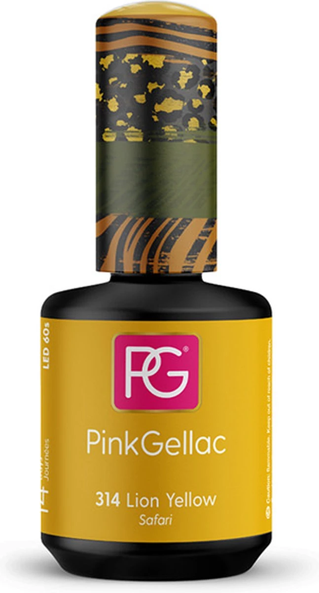 Pink Gellac Gel Nagellak Kleur 314 Lion Yellow 1 Pink Gellac Gel Nagellak Kleur 314 Lion Yellow