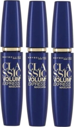 3x Maybelline Volum' Express Mascara Zwart - Voordeelverpakking