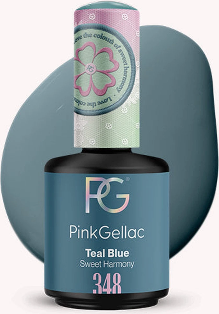 Pink Gellac - Teal Blue - Gellak - Vegan - Blauw - Glanzend - 15ml 1 Pink Gellac - Teal Blue - Gellak - Vegan - Blauw - Glanzend - 15ml