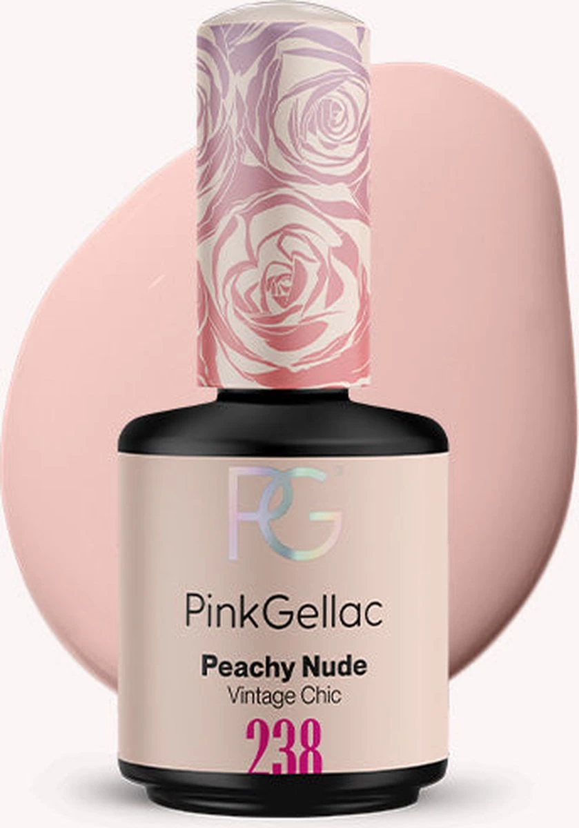 Pink Gellac - Peachy Nude - Gellak - Vegan - Perzik - Glanzend - 15ml 1 Pink Gellac - Peachy Nude - Gellak - Vegan - Perzik - Glanzend - 15ml