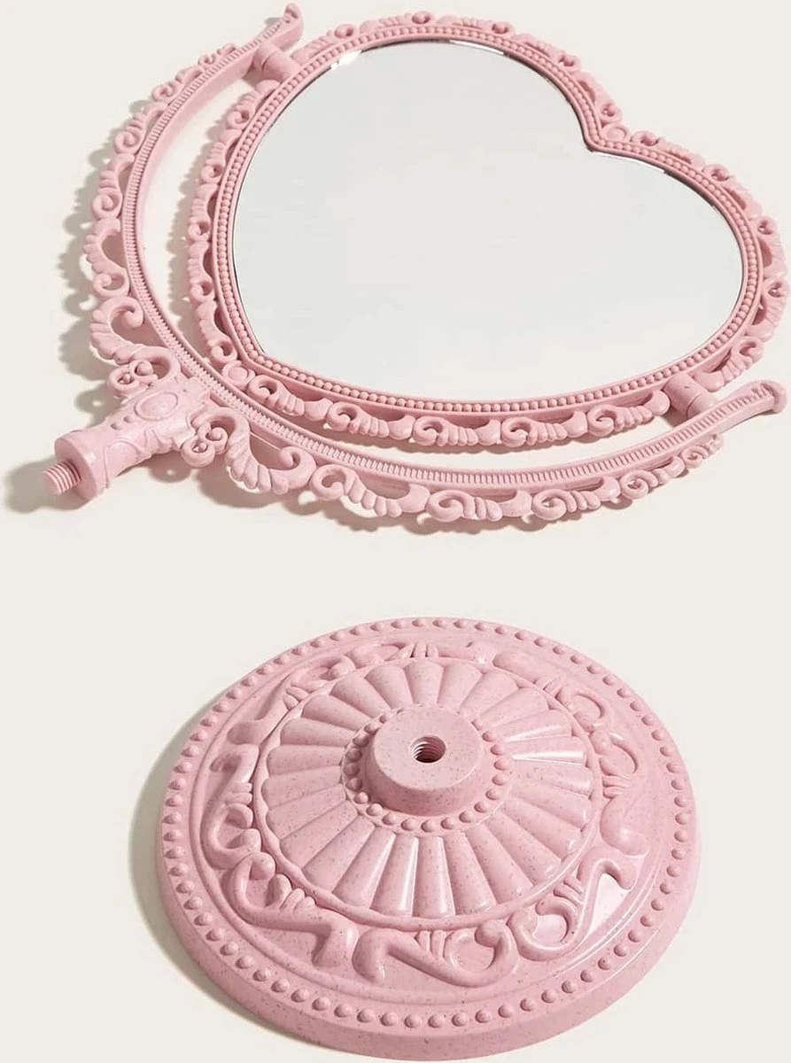 Kawaii Roze Makeup Spiegel - Hart Spiegel - Dubbelzijdig - Makeup Mirror 5 Kawaii Roze Makeup Spiegel - Hart Spiegel - Dubbelzijdig - Makeup Mirror - Afbeelding 5