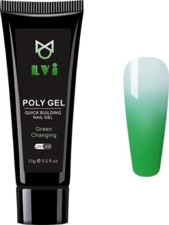 Elvi Polygel Starterskit -Complete Set Inc. USB UV/Led Mini Lamp-6x15g Polygel Kleuren Blauw - Nagelverlenging Polyacryl UV Nagellak-Quick Extension Temperature Color Changing Gel Blue Green -Cosmeticawinkel 905x1200 5