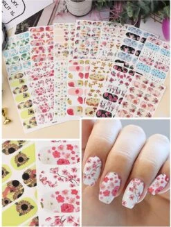 GUAPÀ® Nagelstickers & Nail Wraps - Nail Art - Nagel Folie - Diverse Kleuren Nail Wrap - 14 Vellen Nagelstickers | Bloemen Nagelstickers | Nagellak Folie -Cosmeticawinkel 906x1200