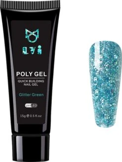 Elvi Polygel Starterskit -Complete Set Inc. USB UV/Led Mini Lamp-6x15g Polygel Kleuren Blauw - Nagelverlenging Polyacryl UV Nagellak-Quick Extension Temperature Color Changing Gel Blue Green -Cosmeticawinkel 907x1200 1
