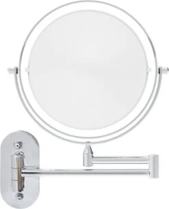 360° Draaibaar LED Scheerspiegel Met 5X Vergroting - 3 Lichtstanden - Dimstanden - Badkamerspiegel Met Natuurlijk Licht - Make-up Spiegel - Draadloos - Werkt Op Batterijen -Cosmeticawinkel 970x1200 1