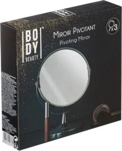 Dubbele Make-up Spiegel/scheerspiegel Op Voet 17 X 23 Cm Zilver - Badkamer Scheerspiegels Op Standaard -Cosmeticawinkel 971x1200 2