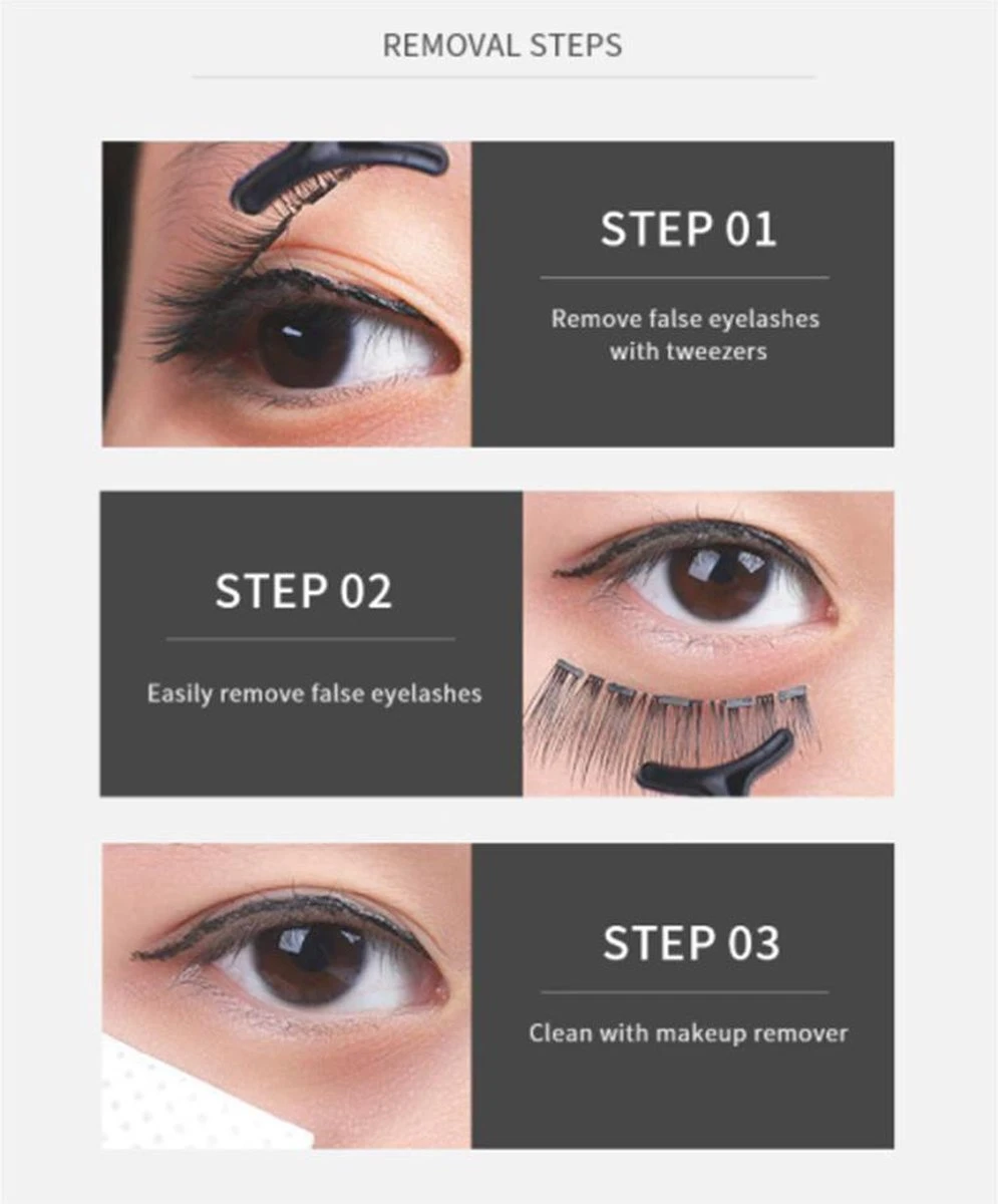 DW4Trading Magnetische Wimpers Met Eyeliner Set - Herbruikbaar - 5 Paar - Zwart 3 DW4Trading Magnetische Wimpers Met Eyeliner Set - Herbruikbaar - 5 Paar - Zwart - Afbeelding 3